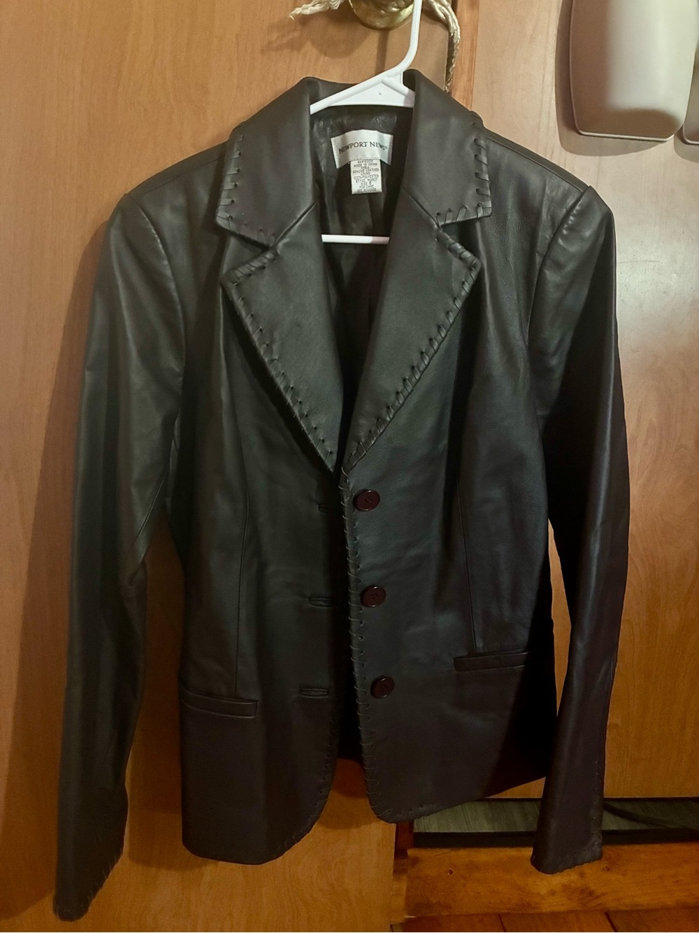Newport News Black Leather Jacket size 6